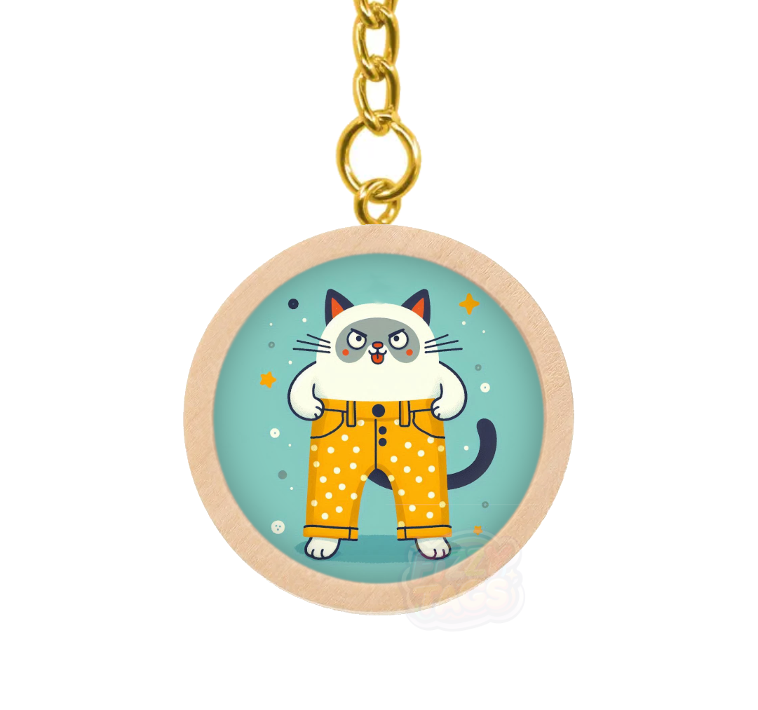Cat-In-Pants Keyring #1