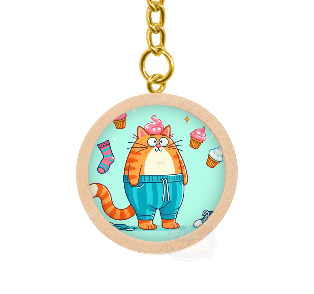 Cat-In-Pants Keyring #3