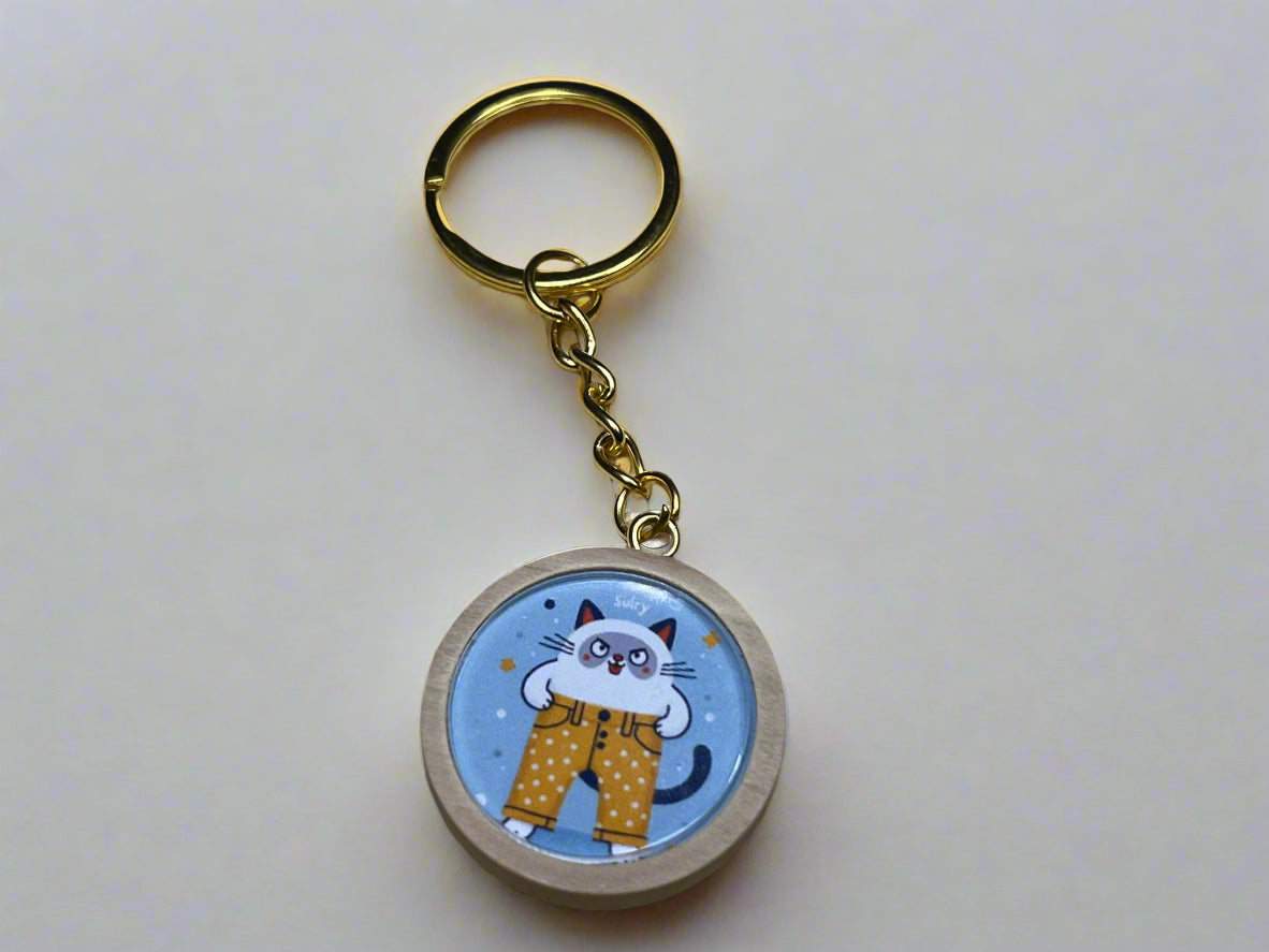 Cat-In-Pants Keyring #1