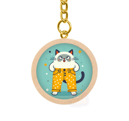 Cat-In-Pants Keyring #1