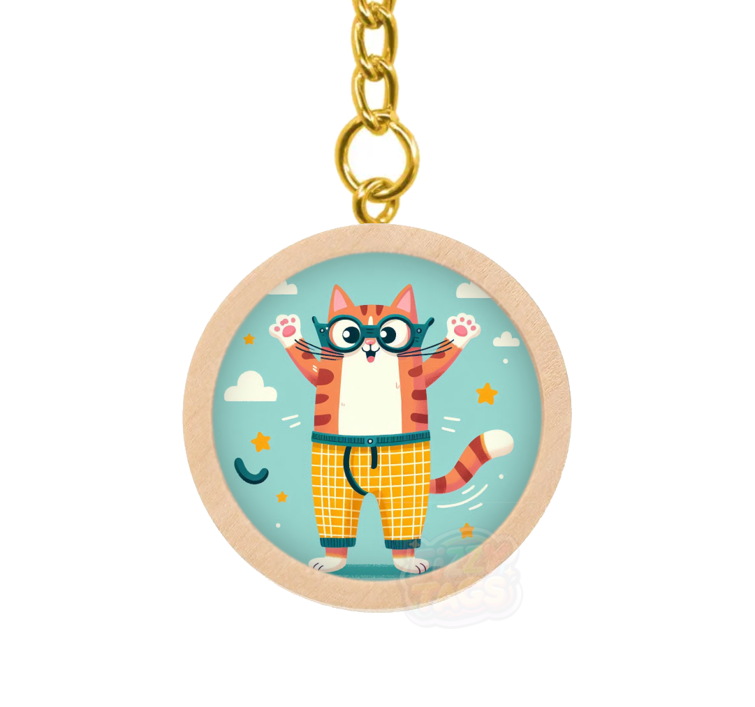 Cat-In-Pants Keyring #4